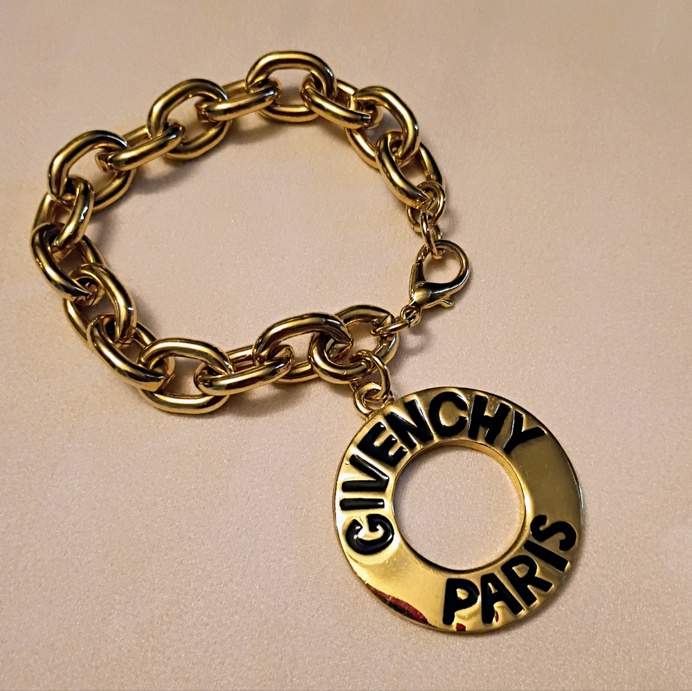 Givenchy Vintage Chunky Logo Givenchy Paris Bracelet